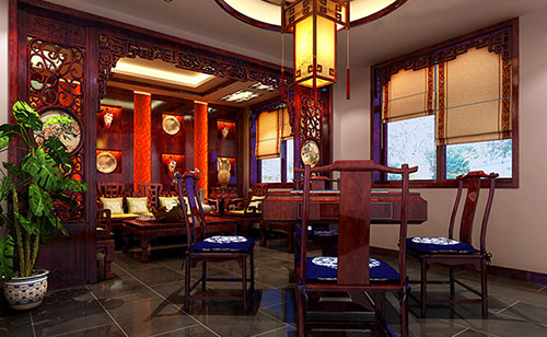 滦县古典中式风格茶楼包间设计装修效果图
